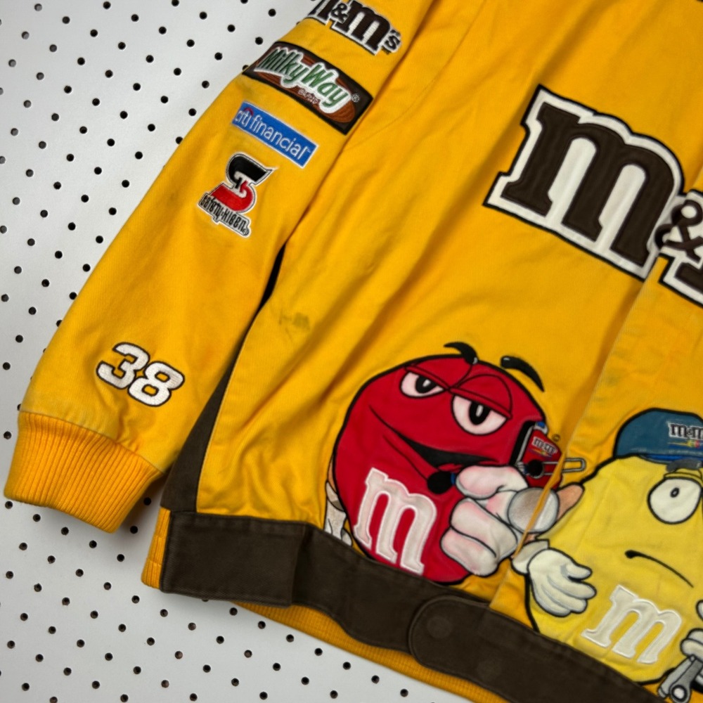 Chase Authentics NASCAR M&Ms Racing Jacket Yellow Cotton Twill 3XL Elliott Vtg - Picture 3 of 10